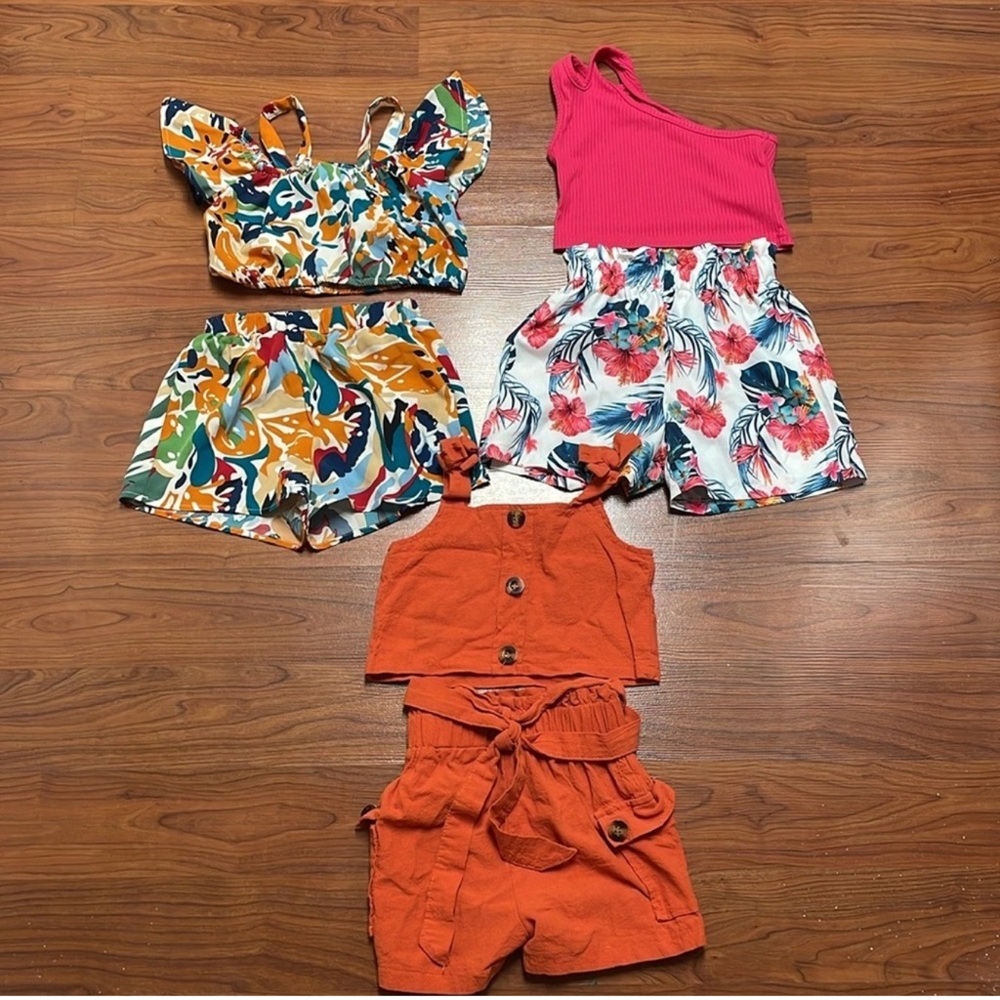 SHEIN Kids Matching Sets - Multicolor, Pink, Orange